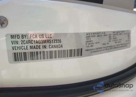 2021 Chrysler Voyager L from USA, damaged, VIN 2C4RC1AG3MR517336